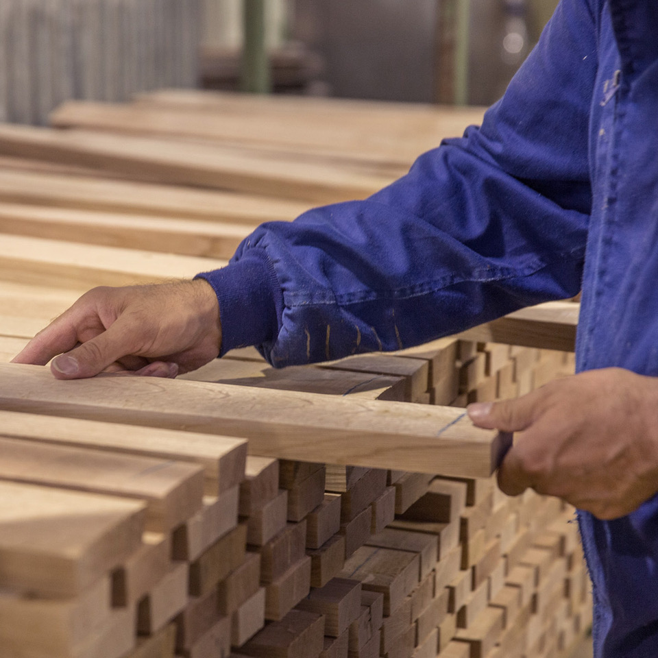 Wood being inspection